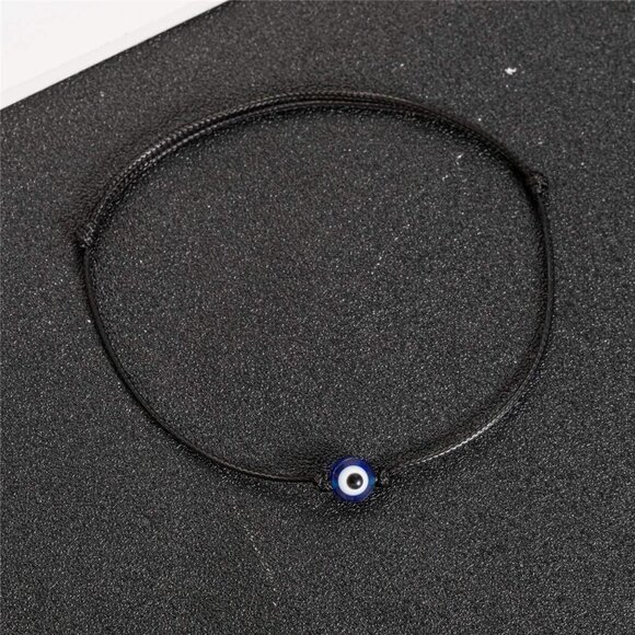 Waterproof Evil Eye Charm Bracelet for Men and Women - Simple Adjustable Design - Picture 3 of 5